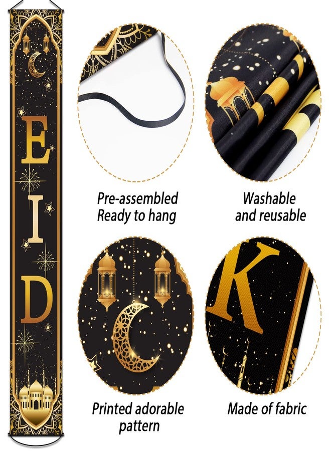 تفكس جيه لافتة عيد مبارك، لافتة رمضان مبارك للباب، مجموعة زينة معلقة لحفلات رمضان، لوازم وديكورات الحفلات الداخلية والخارجية - Image 3